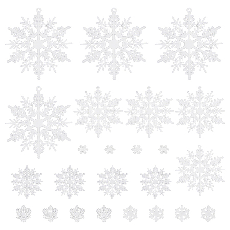 Christmas Plastic Snowflake Pendant & Cabochons Making Findings Kits DIY-SC0026-70-1
