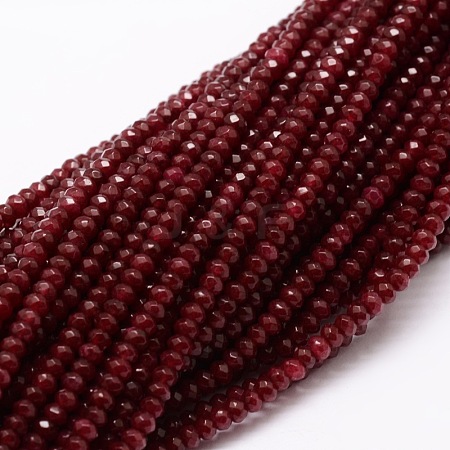 Dyed Natural Malaysia Jade Rondelle Beads Strands X-G-E315-2x3mm-07-1