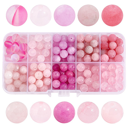 180pcs 10 Styles Natural & Synthetic Mixed Gemstone Beads G-PH0002-24-1
