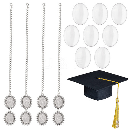 SUNNYCLUE Alloy Graduation Cap Brim Chains Tassel Photo Charms DIY-SC0020-63-1