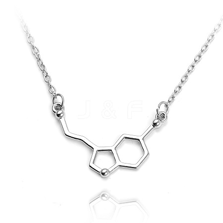 Zinc Alloy Chemical Symbols Pendant Necklaces for Men Women WG280AC-02-1