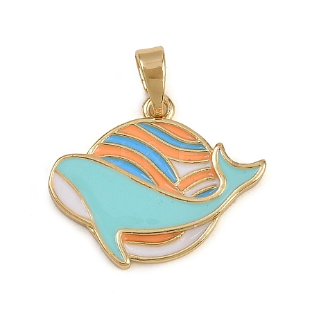 Brass Enamel Pendants LS-KK-P332-01A-G-1