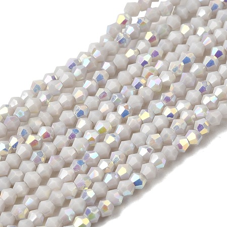 AB Color Plated Opaque Glass Beads Strands GLAA-G127-02H-1