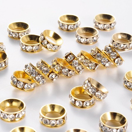 Brass Crystal Rhinestone Spacer Beads LS-RSB093-2G-1