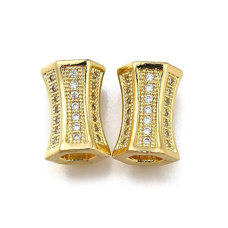 Brass Micro Pave Clear Cubic Zirconia European Beads ZIRC-I070-072G-1