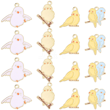 40Pcs 4 Styles Alloy Enamel Pendants ENAM-SC0007-54-1