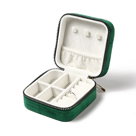 Square Velvet Jewelry Zipper Boxes VBOX-C003-01A-1