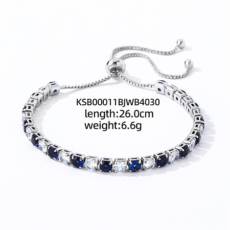 Brass Micro Pave Cubic Zirconia Slider Bracelets for Woman AW4162-18-1