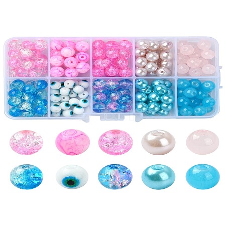 10 Styles Spray Painting & Baking Painted Glass Beads GLAA-YW0003-57-1