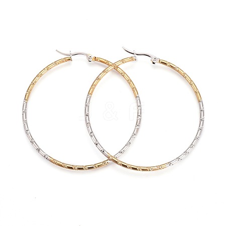 304 Stainless Steel Big Hoop Earrings EJEW-F188-14GP-1