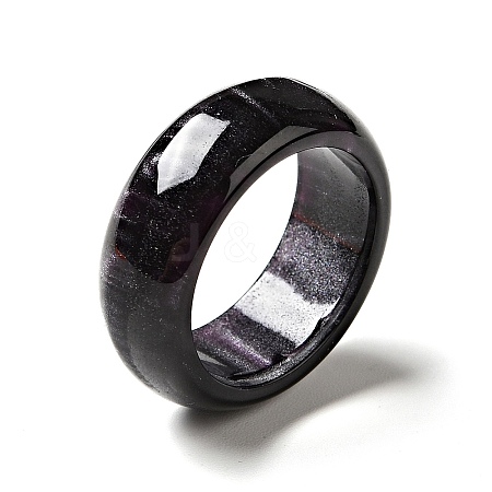 Resin Plain Band Finger Ring for Women RJEW-C034-01B-1