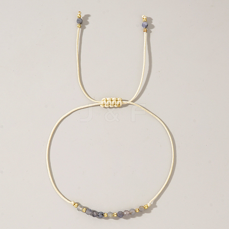 Natural Birthstone Braided Bead Bracelets for Women X-VA8051-12-1