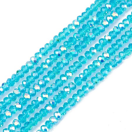 Transparent Electroplate Glass Beads Strands EGLA-F156-AB08-1