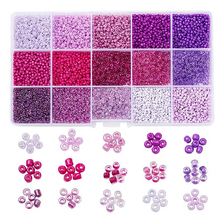 12000Pcs 15 Style 12/0 Glass Round Seed Beads SEED-YW0001-40A-1