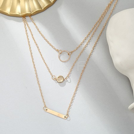 Alloy 3 Layer Necklaces for Women WG4F518-01-1