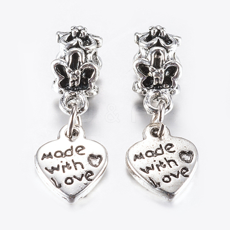 15Pcs Tibetan Style Alloy European Dangle Charms MPDL-ZF0001-08-1