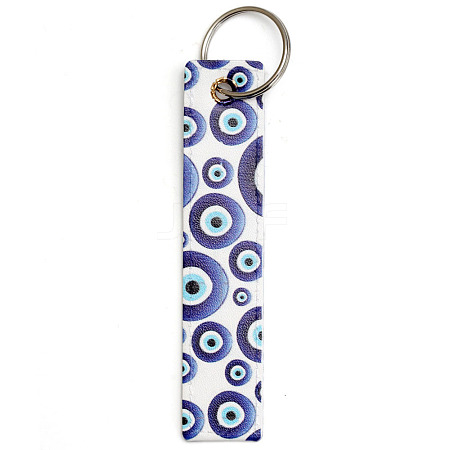 PU Leather Rectangle with Evil Eye Keychain PW-WG8C289-12-1