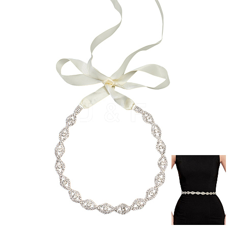 Metal Full Crystal Rhinestone Horse Eye Bridal Waist Belts for Wedding Dress AJEW-WH20080-65A-S-1