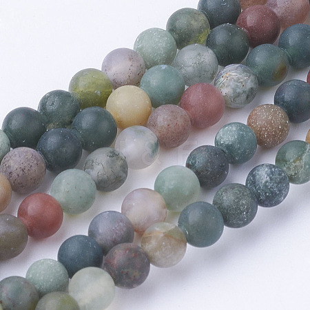 Natural Indian Agate Bead Strands G-G735-01F-4mm-1