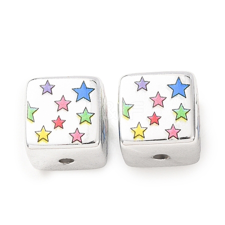 Printed Plating Acrylic Beads AC-CBA655C-17G-1