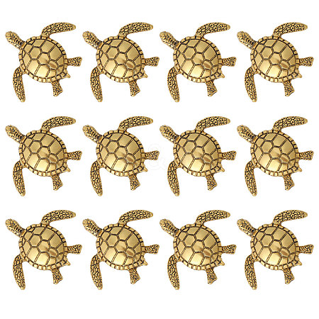 12Pcs Turtle Alloy Lapel Pinks for Backpack Clothes JEWB-CA0001-88AG-1