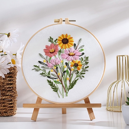 DIY Flower Pattern Embroidery Kits PW-WG8BD82-02-1