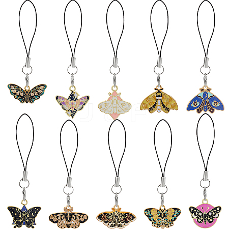 10Pcs Alloy Enamel Mobile Straps HJEW-DC00068-1