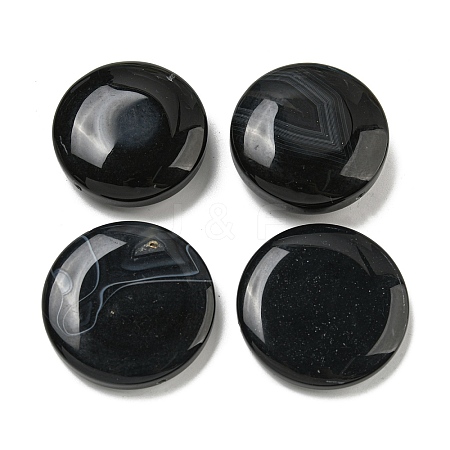 Natural Black Agate Beads G-B070-25-1