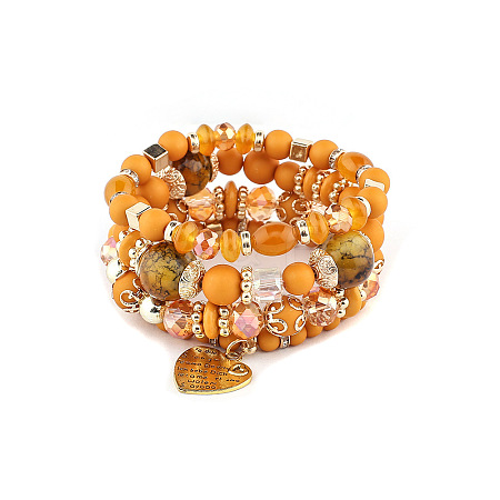 Boho Style Wood Beaded Stretch Bracelet Sets for Women WGE3C3B-26-1