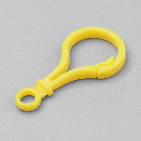 Opaque Solid Color Bulb Shaped Plastic Push Gate Snap Keychain Clasp Findings KY-R006-14-1