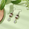 Natural Coconut Bodhi & Alloy Dangle Earrings EJEW-JE06173-02-2