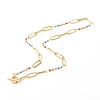 Brass Enamel Link Chain Necklaces & Bracelets & Anklets Jewelry Sets SJEW-JS01193-2