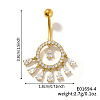 Brass Full Crystal Rhinestone Shiny Hollow Ring Tassel Curved Barbell Belly Button Rings CT4144-4-1
