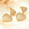 Rack Plating Brass Micro Pave Clear Cubic Zirconia Stud Earrings for Women EJEW-C125-05G-2