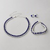 Alloy Rhinestone Necklace & Earrings & Bracelets Set for Women AJEW-WH0455-56-1