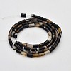 Column Natural Black Agate Beads Strands G-N0153-66-2