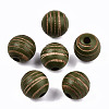 Painted Natural Wood Beads X-WOOD-T021-54B-04-1