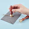 Brass Wax Seal Stamp with Handle AJEW-WH0184-0011-5
