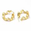 Brass Twist Wave Hoop Earrings for Women EJEW-A079-03G-2