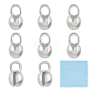 925 Sterling Silver Bead Tips with Suede Fabric Square Silver Polishing Cloth FIND-BC0013-10C-1
