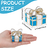 Square Bowknot Alloy Enamel with Crystal Rhinestone Jewelry Magnetic Storage Boxes CON-SP0001-32B-2
