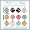 7Sets 7 Colors Initial Letter A~Z Alphabet Enamel Charms ENAM-ME0001-65-2