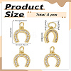 4Pcs CZ Brass Micro Pave Cubic Zirconia Horse Shoe Charms ZIRC-LP0001-08G-2