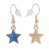 3 Pairs 3 Styles Star & Moon & Sun Alloy Enamel Dangle Earrings EJEW-JE04870-5