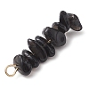 Gradient Color Natural Smoky Quartz & Natural Obsidian & Natural Labradorite Chip Beaded Pendants PALLOY-JF02795-07-5