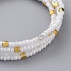 Four Loops Glass Seed Beads Wrap Bracelets BJEW-JB04768-M-3