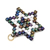 Glass Seed Beads Pendants PALLOY-MZ01457-02-2