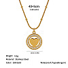 304 Stainless Steel Crystal Rhinestone Ring Pendant Necklaces WG906B2-05-1