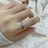 Rhodium Plated 925 Sterling Silver Finger Rings RJEW-A019-46B-01P-2