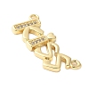 Brass Micro Pave Clear Cubic Zirconia Links KK-D357-03F-G-2